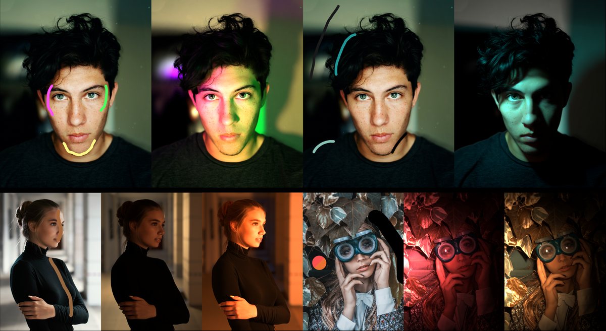 DiOR-Light scribble-guided image relighting examples